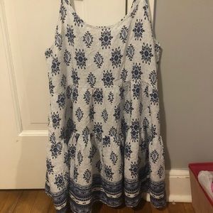 Ocean Drive patterned blue and white light dress